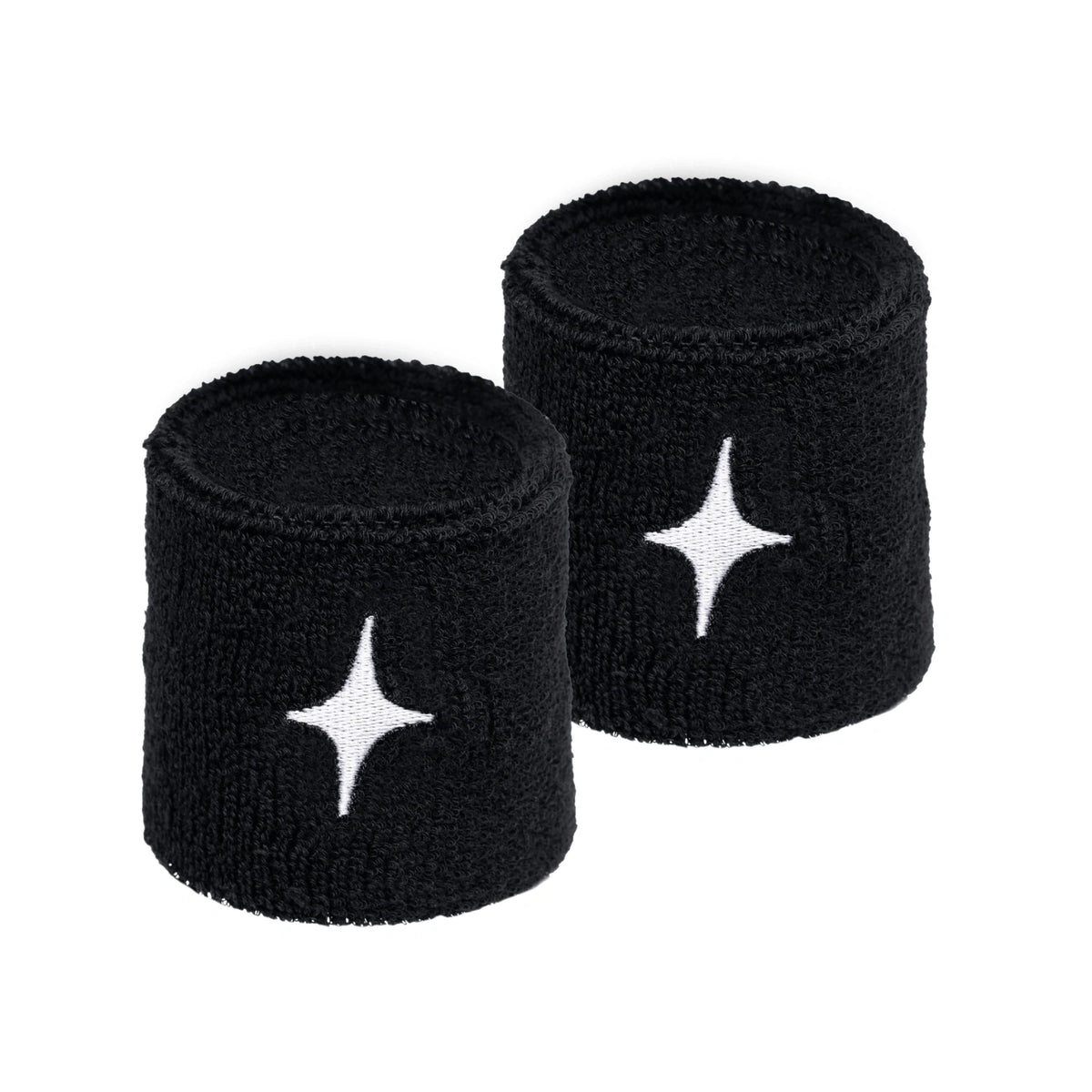 WHITE STAR Black Wristbands (Pack of 2)