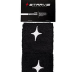 WHITE STAR Black Wristbands (Pack of 2)