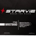 WHITE STAR Black Wristbands (Pack of 2)