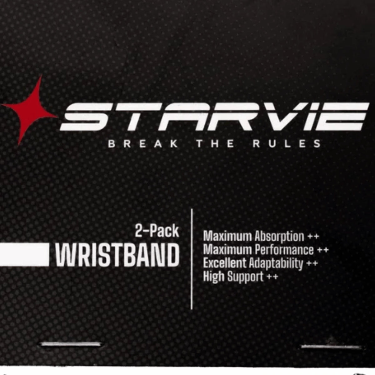 WHITE STAR Black Wristbands (Pack of 2)
