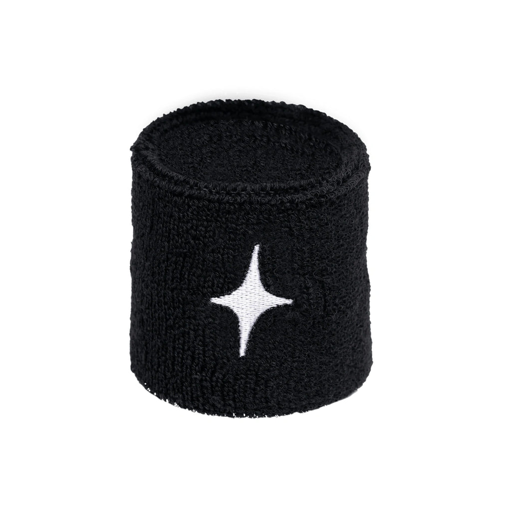 WHITE STAR Black Wristbands (Pack of 2)