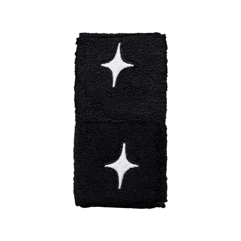 WHITE STAR Black Wristbands (Pack of 2)